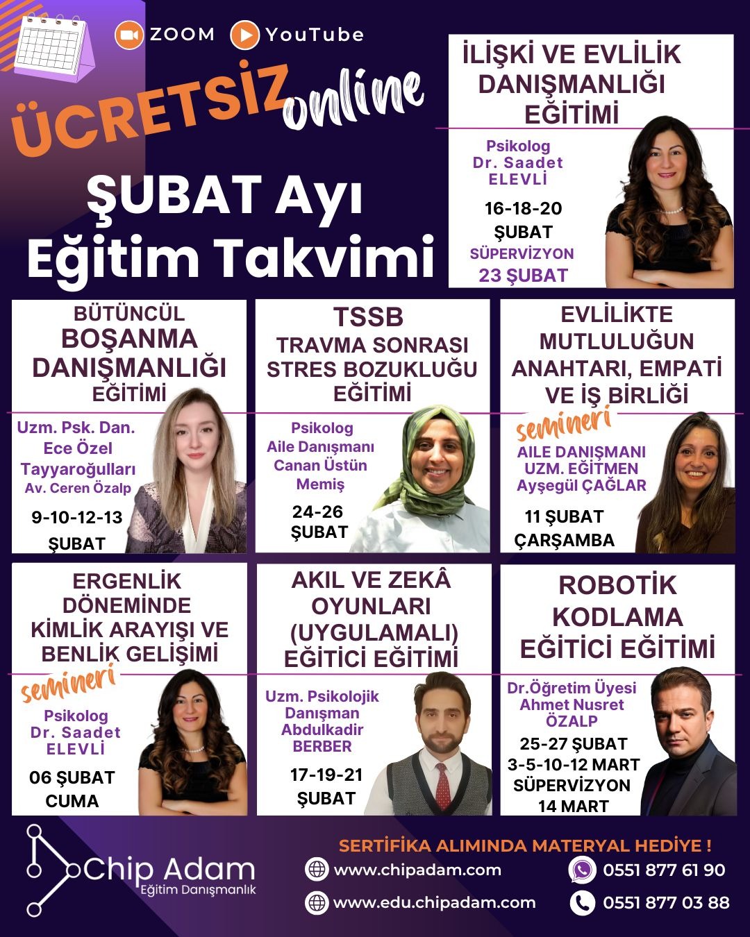 EĞİTİM / ŞUBAT AYI EĞİTİM TAKVİMİMİZ